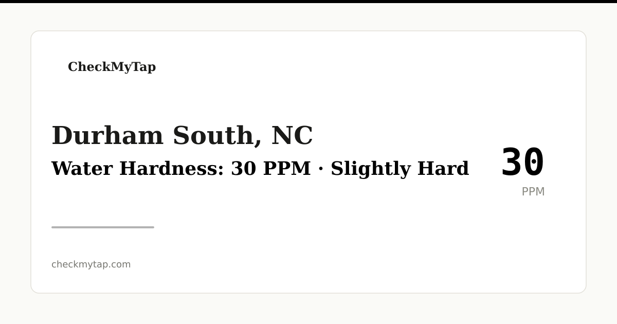 Is Durham South, NC Tap Water Safe to Drink? (2026) | CheckMyTap